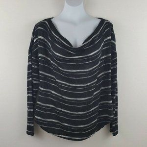 Apt. 9 Womens Sweater Black Silver Glitter Stripe
